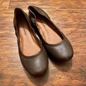 Lucky Brand Emmie Leather Flats Brown